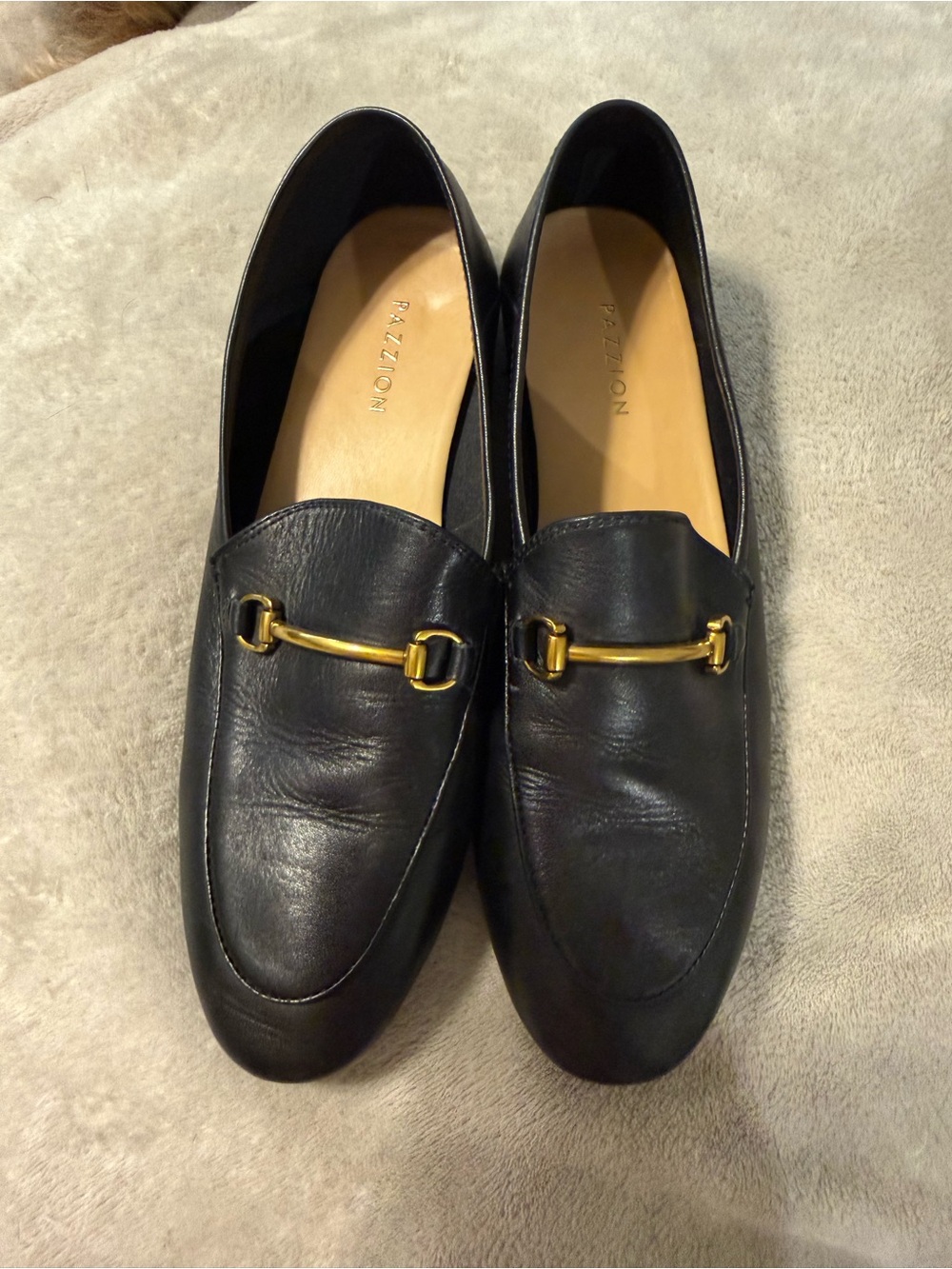 Pazzion black leather loafers